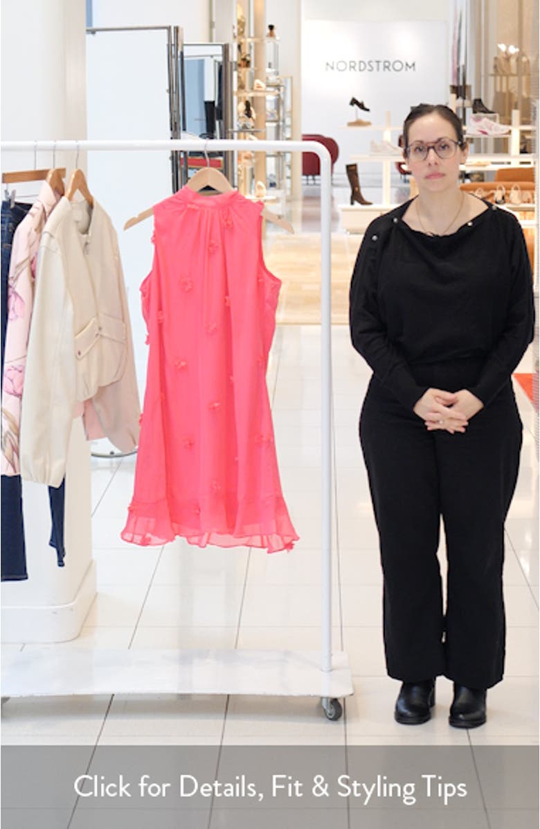 Floral Appliqué Shift Minidress, sales video thumbnail