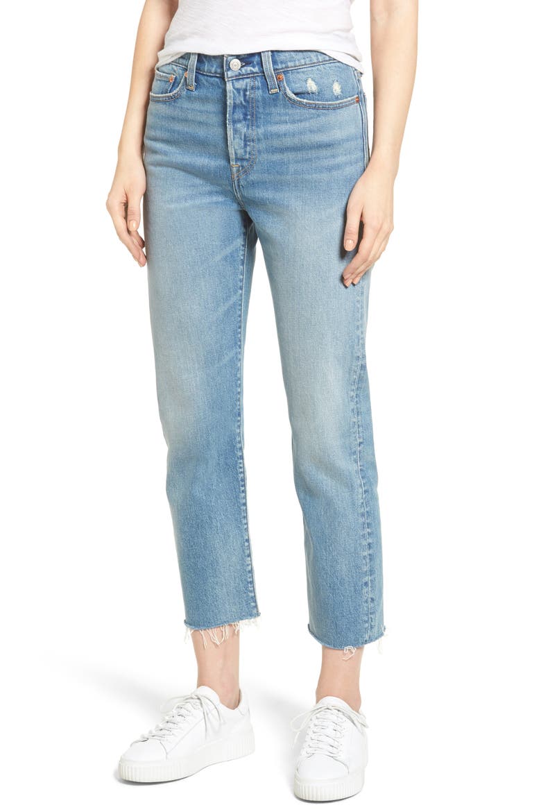 Levi's® Wedgie Straight Leg Crop Jeans, Main, color, ROUGH TIDE
