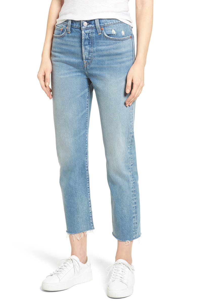 Levi's<sup>®</sup> Wedgie Straight Leg Crop Jeans, Main, color, 