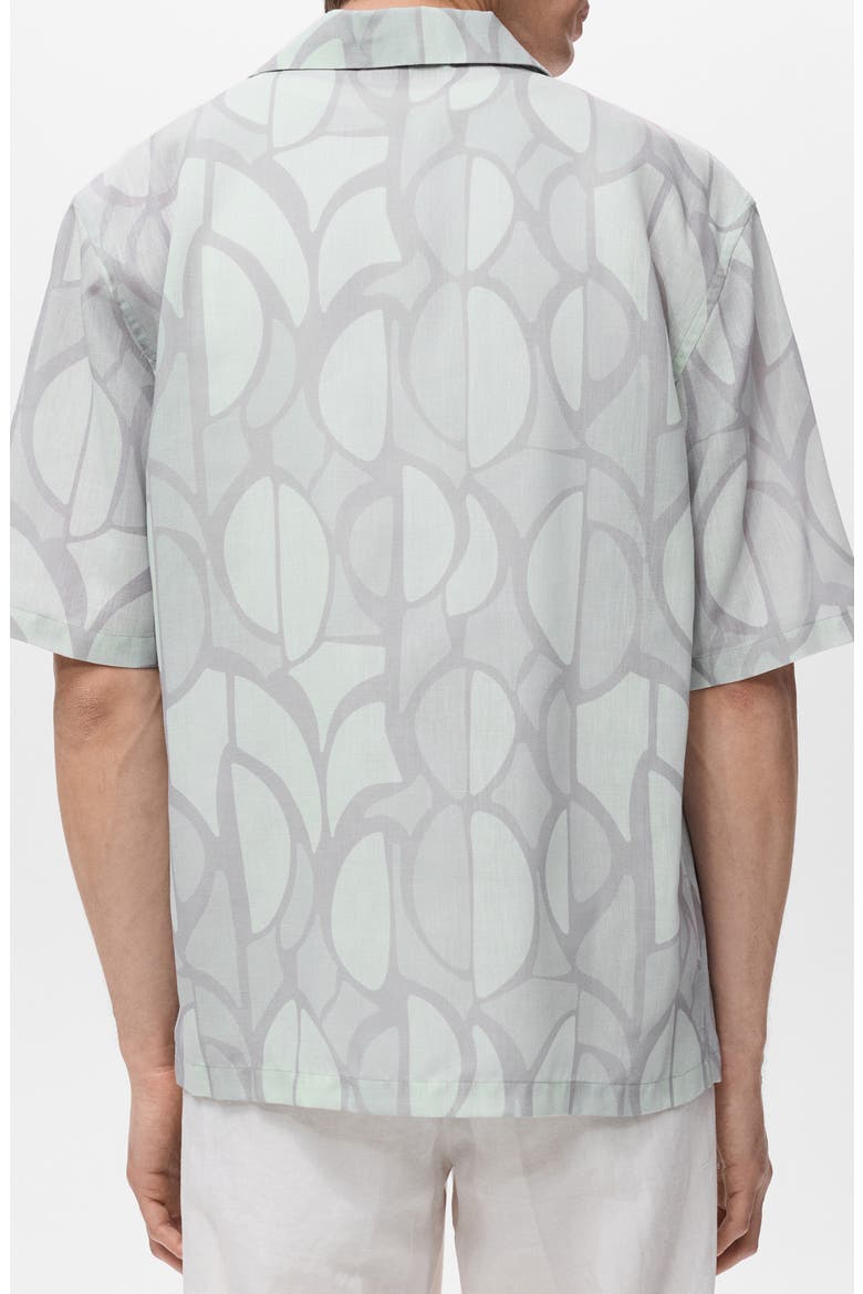 Geo Print Camp Shirt, Alternate, color, SKY BLUE