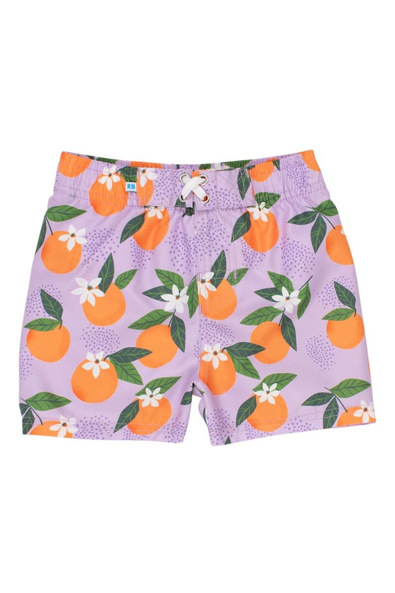 Boys Orange You The Sweetest UPF50+ Swim Trunks, Main, color, Purple Orange You The Sweetest