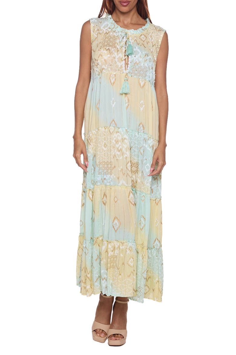 Tiered Maxi Dress, Main, color, LIGHT YELLOW