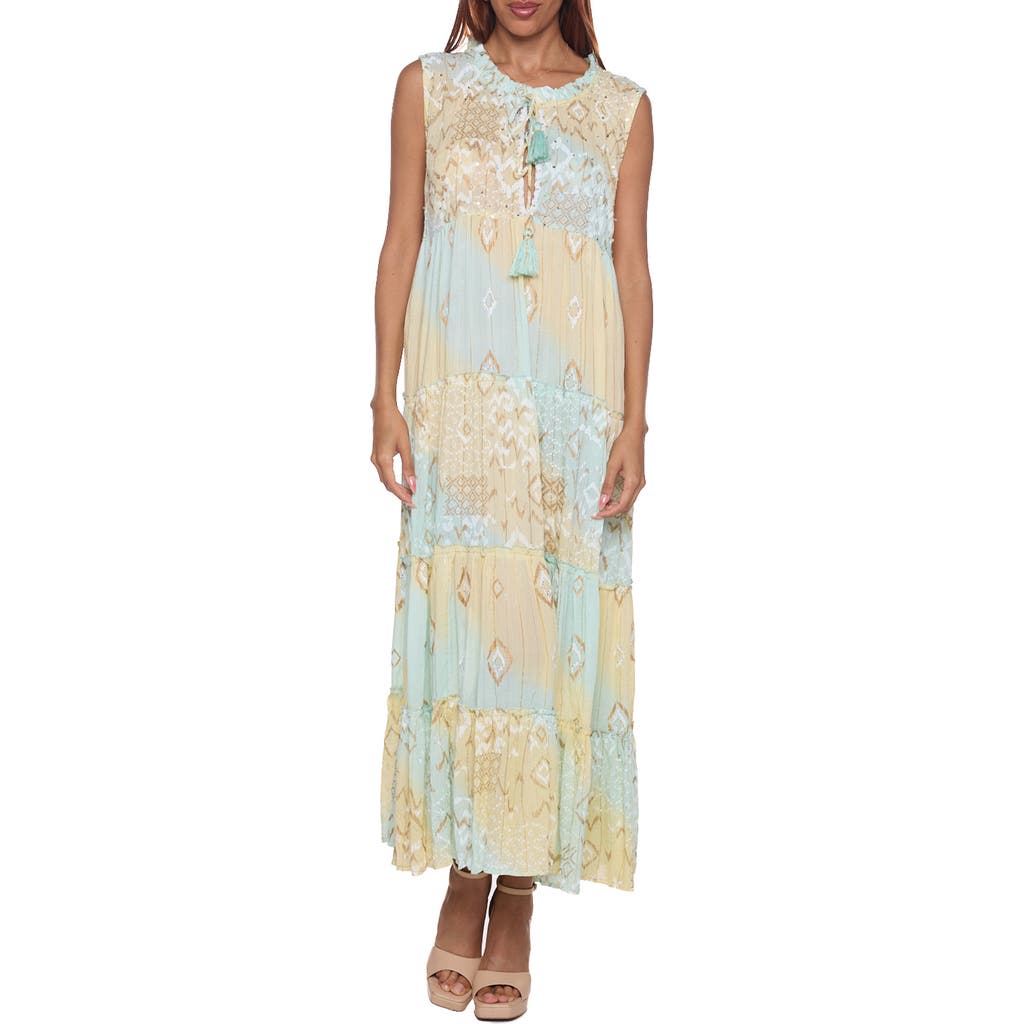 Ranee's Ranees Tiered Maxi Dress In Multi