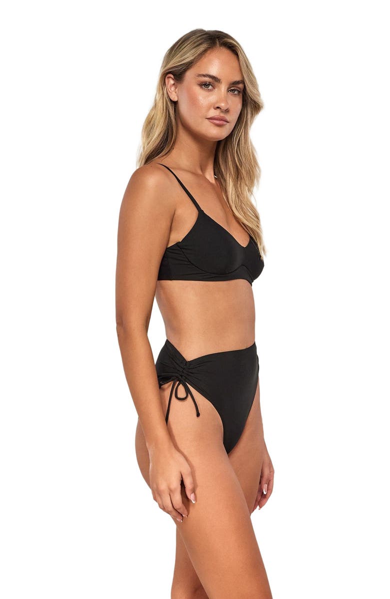 Swim Systems Malia High Waist Bikini Swim Bottoms, Alternate, color, Black
