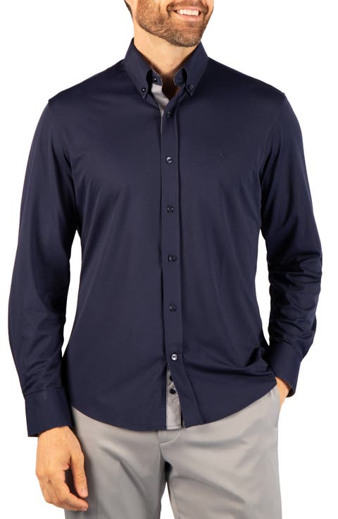 Regular Fit Long Sleeve Knit Performance Shirt