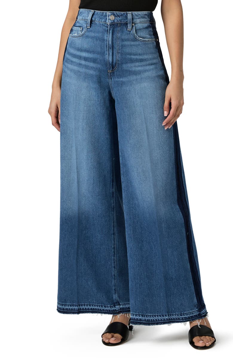 PAIGE Portia High Waist Released Raw Hem Wide Leg Jeans, Main, color, 