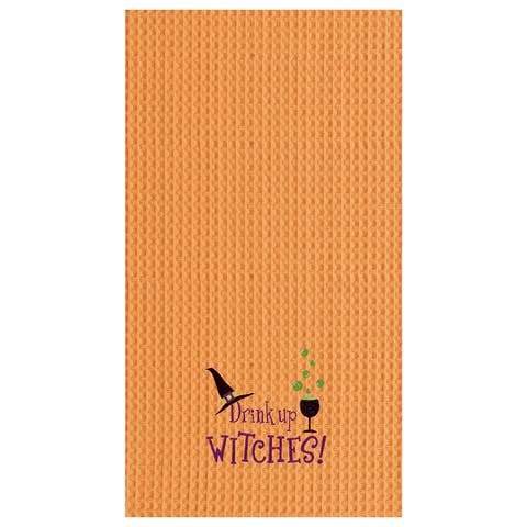 Drink Up Witches Halloween Cotton Waffle Weave Kitchen Towel