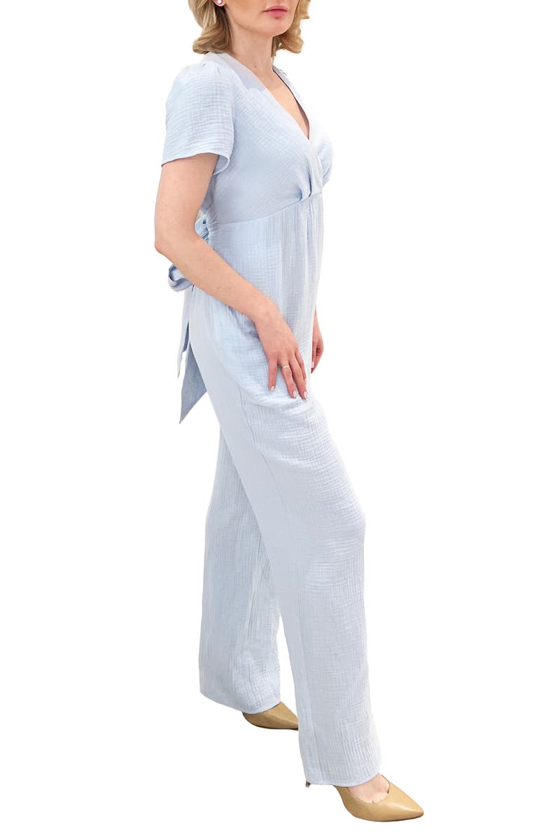 Emilia George Naomi Cotton Voile Maternity Jumpsuit, Alternate, color, Blue