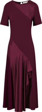 Diane von Furstenberg Araminta Mixed Media Midi Dress