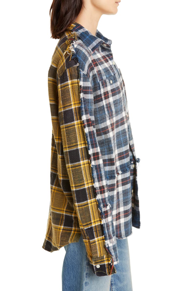 R13 Mended Double Plaid Shirt, Alternate, color, 