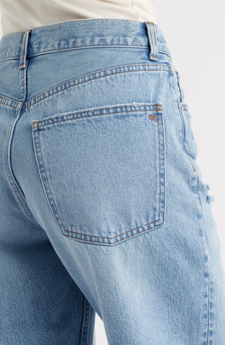 Madewell The Essex Raw Hem Long Baggy Denim Shorts, Alternate, color,