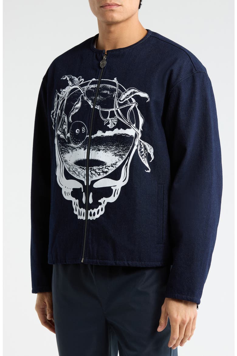 Grateful Dead Moto Jacket, Alternate, color, DENIM