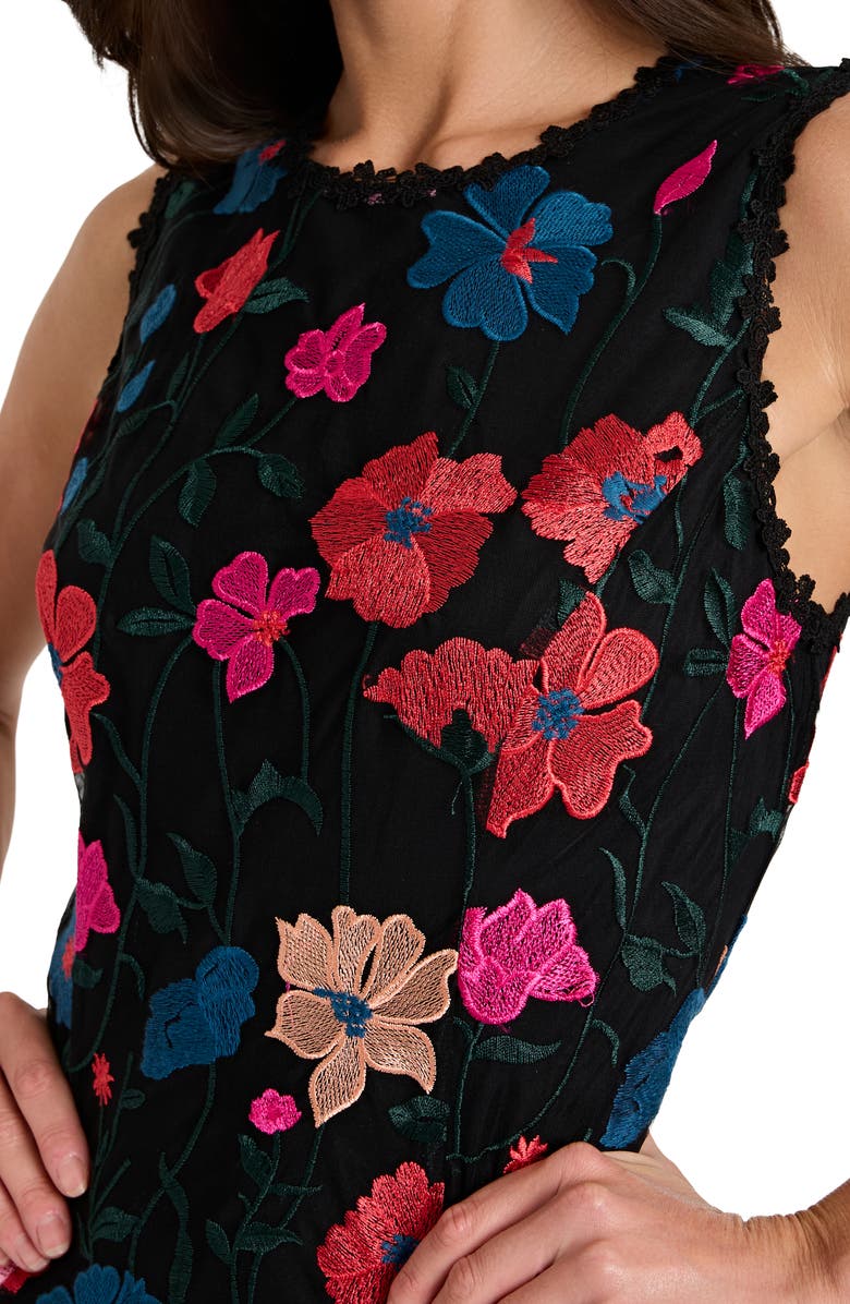 Tahari ASL Floral Embroidered Midi Dress, Alternate, color, 