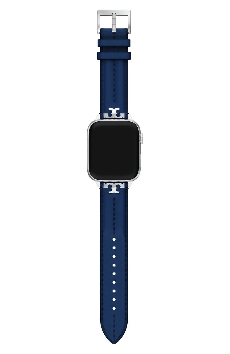 Tory Burch The Kira Leather 20mm Apple Watch<sup>®</sup> Watchband, Alternate, color,