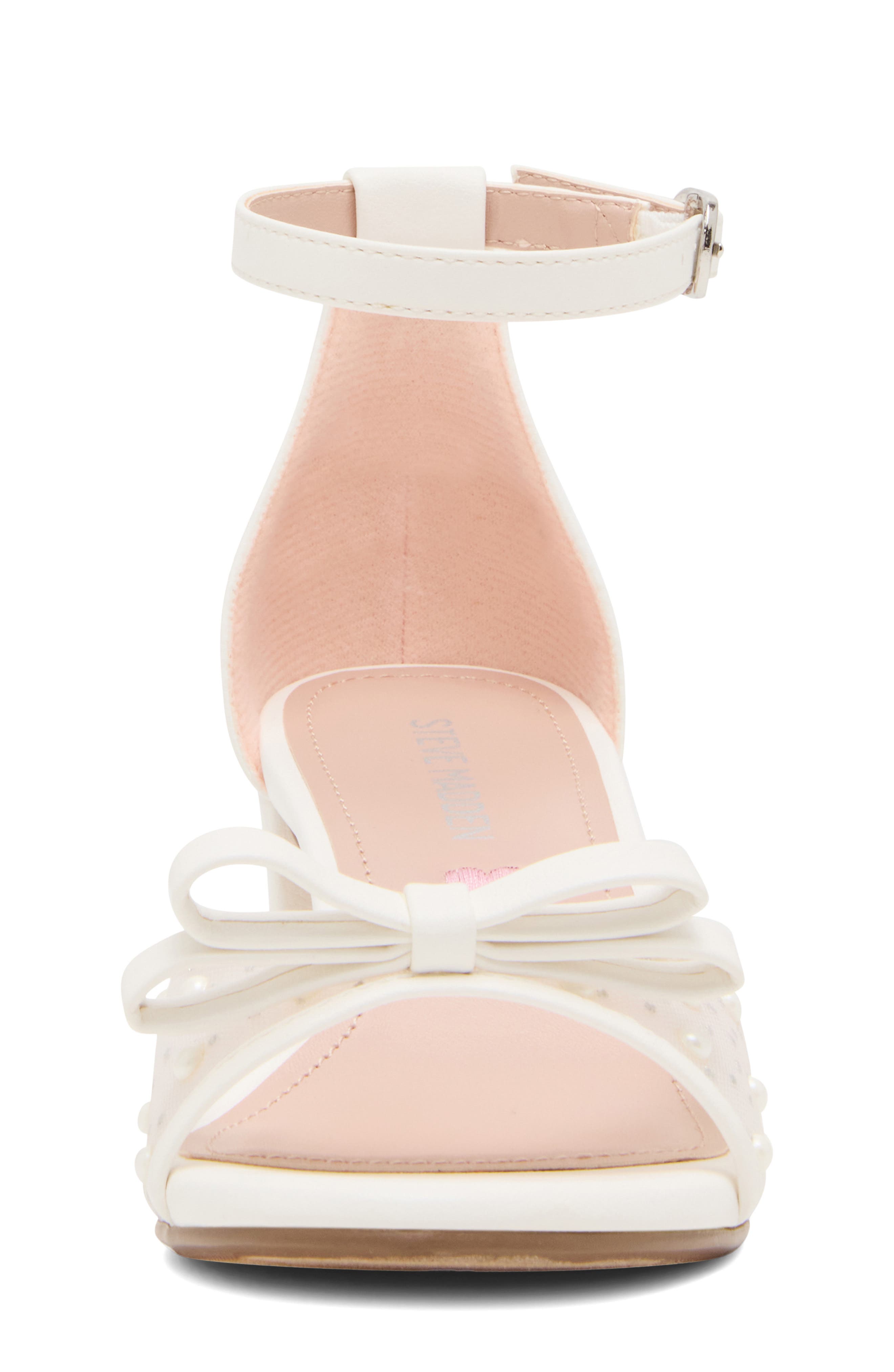 Steve Madden Kids' Jadia Ankle Strap Sandal, Alternate, color, White Mesh