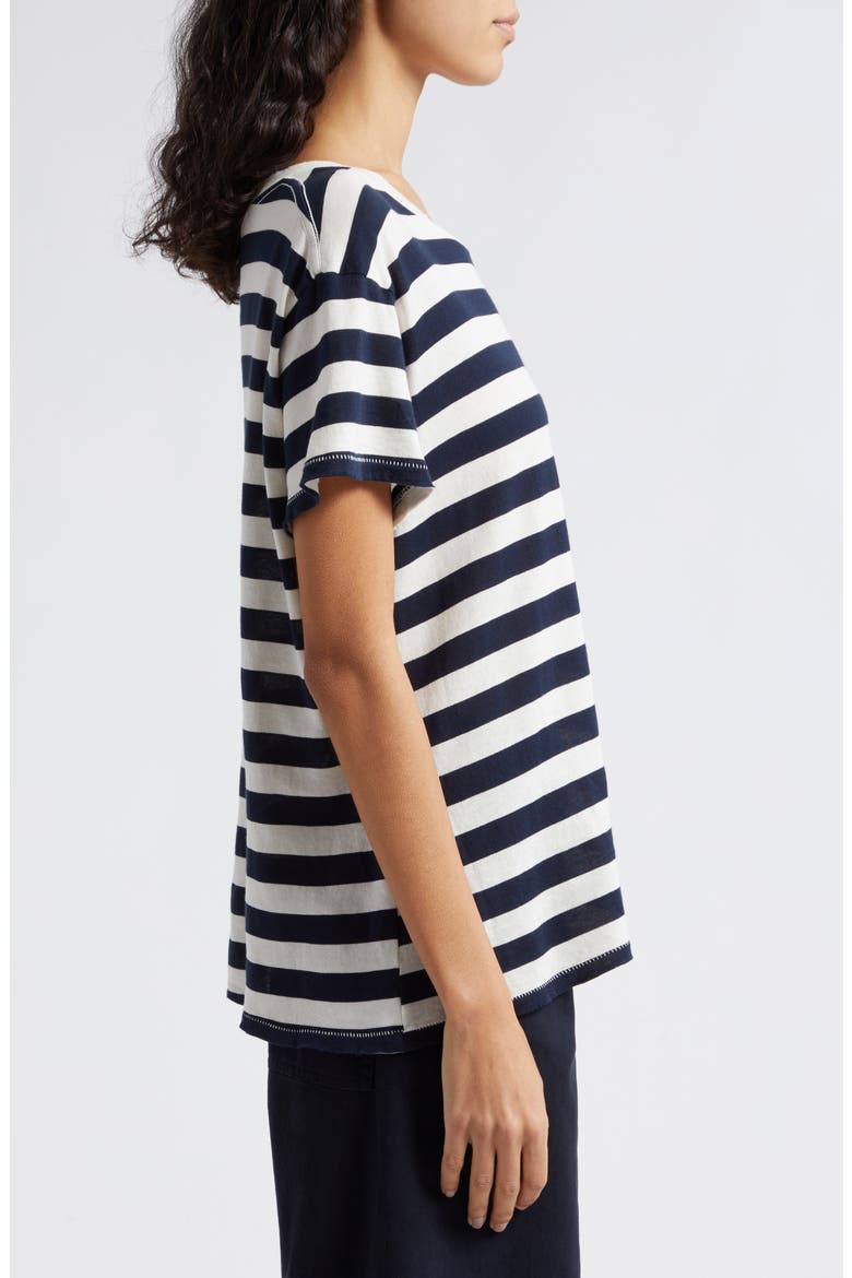 Brady Stripe Cotton T-Shirt, Alternate, color, DARK NAVY STRIPE