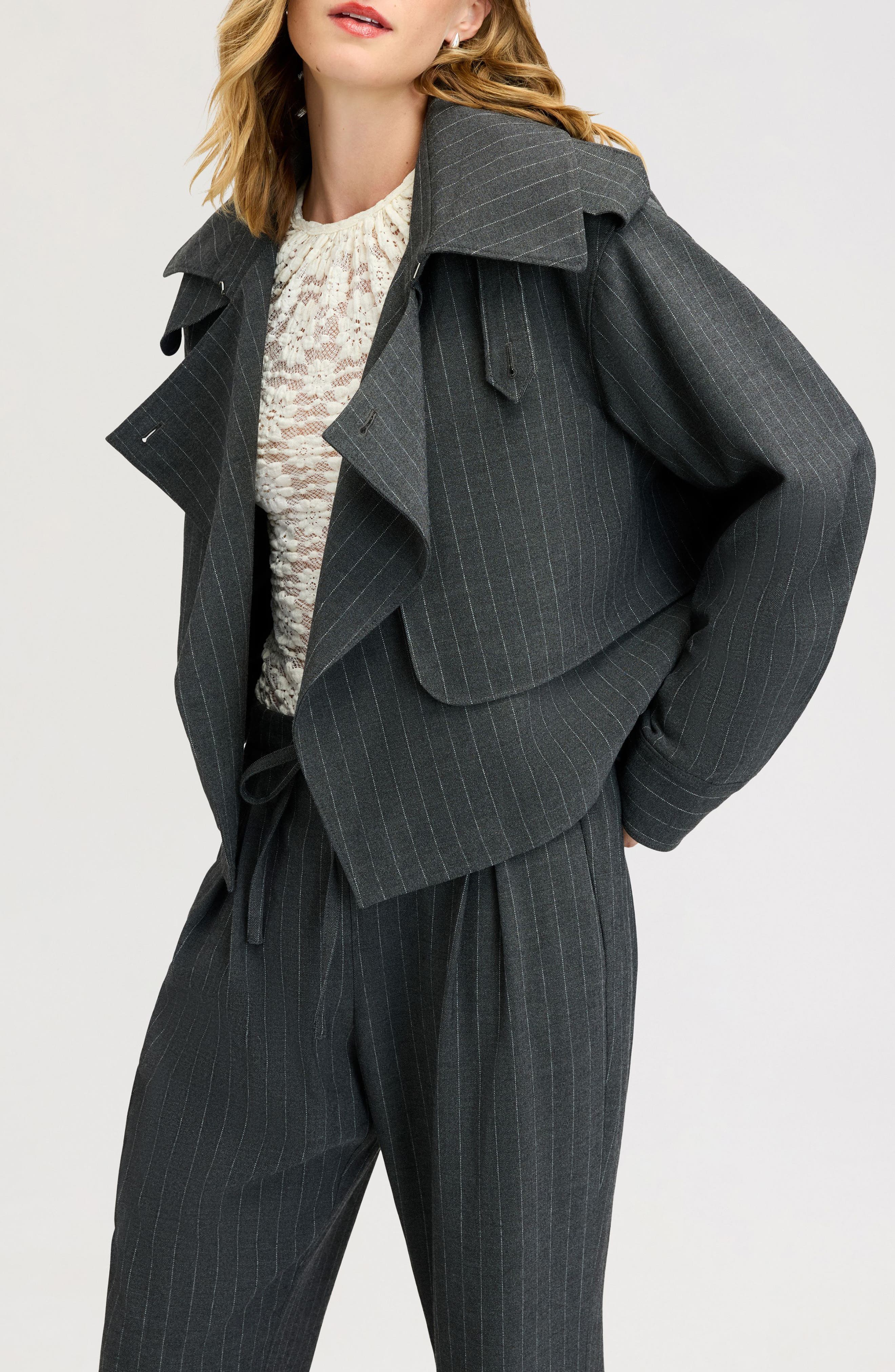 selected GREY PINSTRIPE
