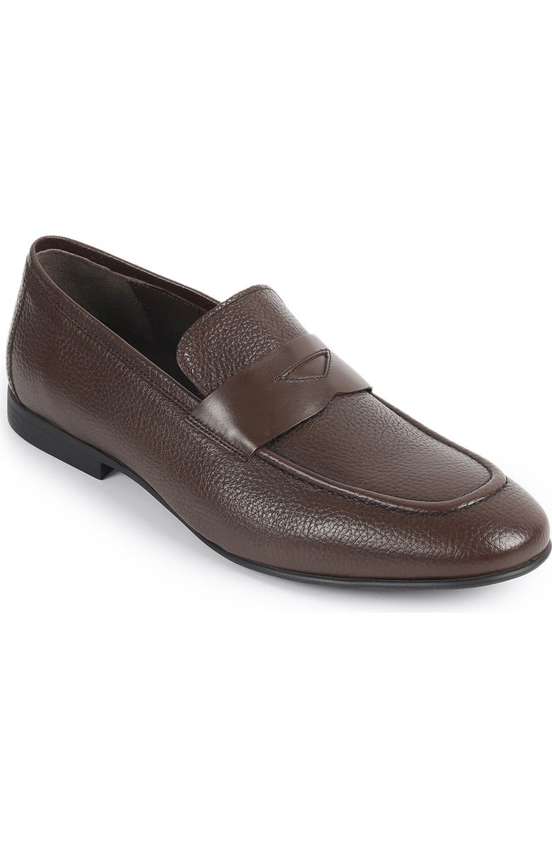 VELLAPAIS Amaretto Penny Loafer, Main, color, Dark Brown