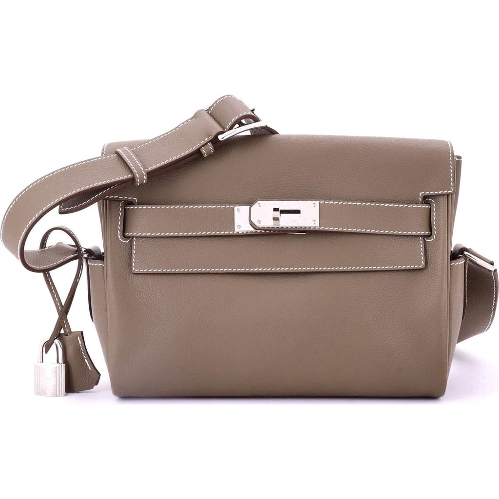 Pre-owned Hermes Hermes Kelly Messenger Bag Evercolor Pm In Brown