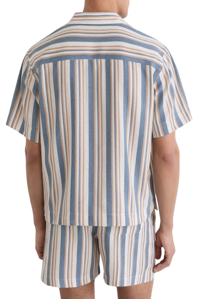 Celeste Striped Camp Shirt, Alternate, color, BLUE/ ECRU