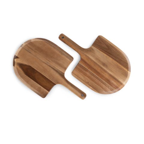 Acacia Personal Pizza Peel Serving Board Paddle Set of 2