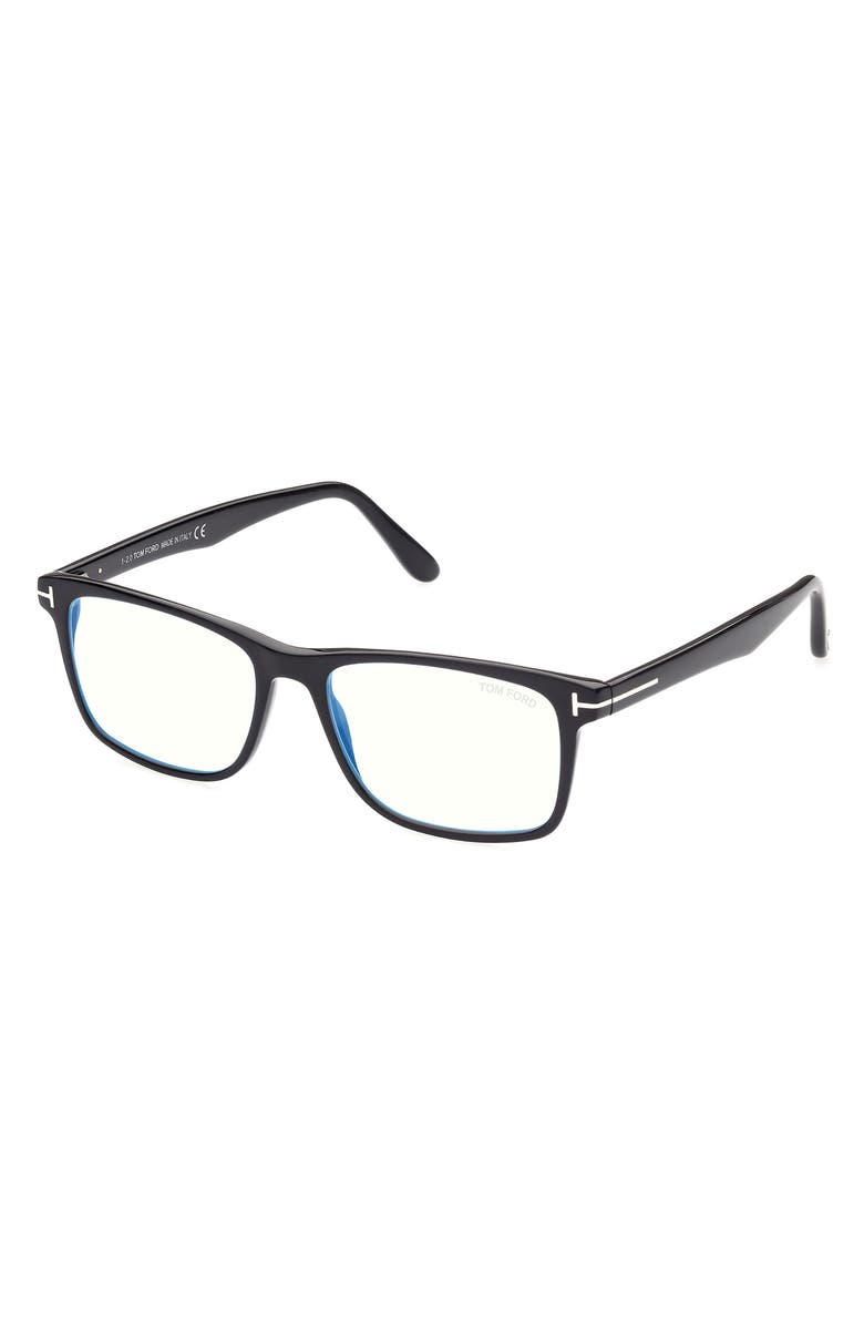 TOM FORD 53mm Square Blue Light Blocking Optical Glasses, Alternate, color, 