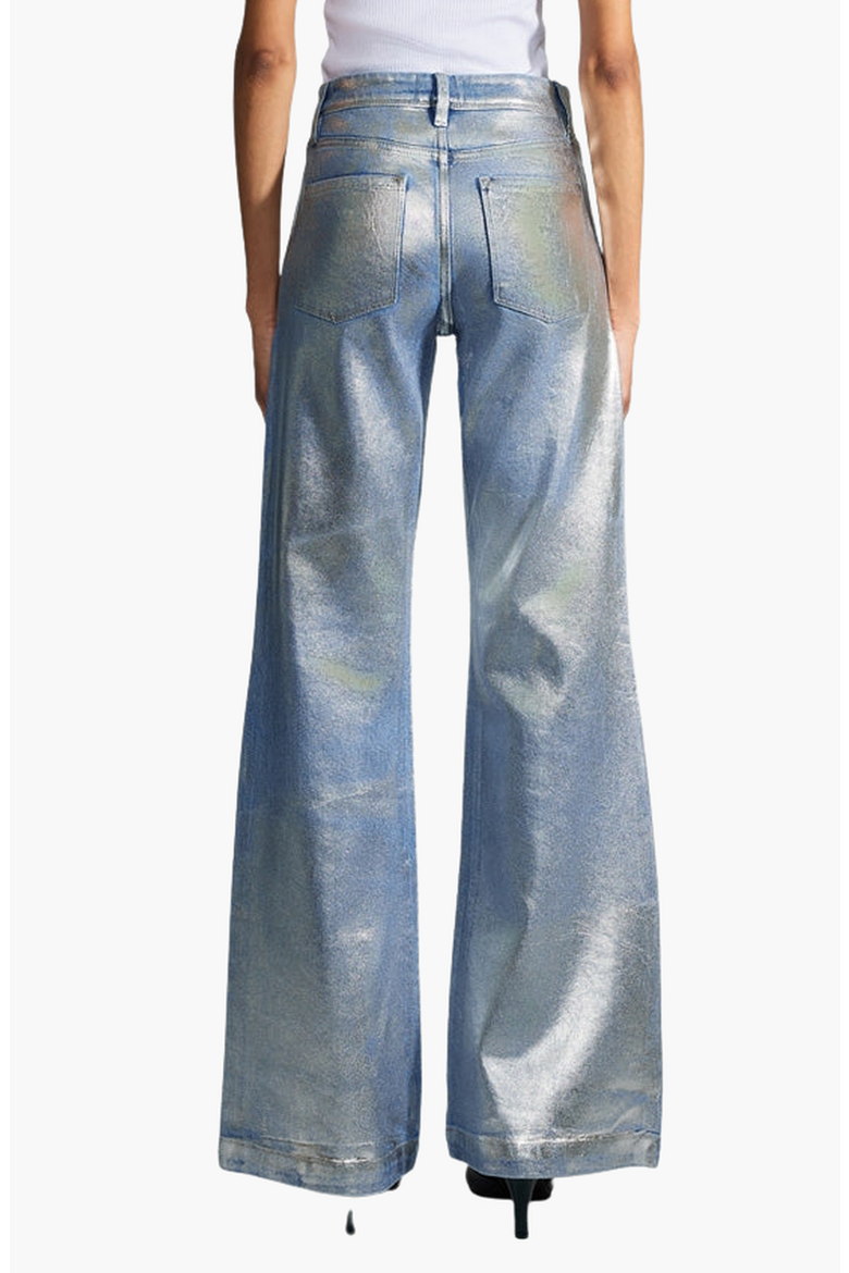 Luciana Premier High Rise Holly Flare Jeans, Alternate, color, Light Wash Metallic