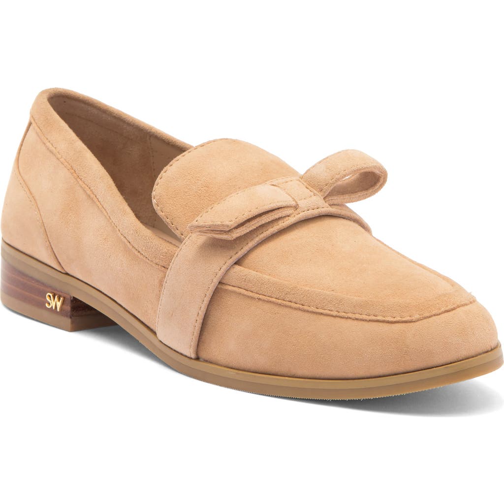 Stuart Weitzman Emma Bow Loafer In Golden Beige