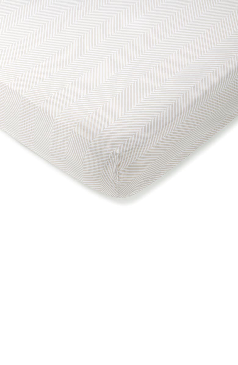 Domani Home Fitted Cotton Crib Sheet, Main, color, Taupe