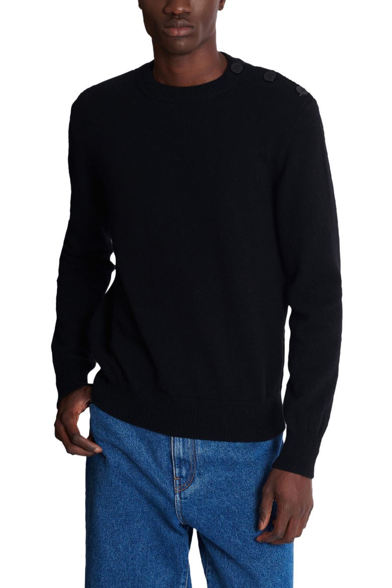 Fine eco-cashmere jumper, Alternate, color, black