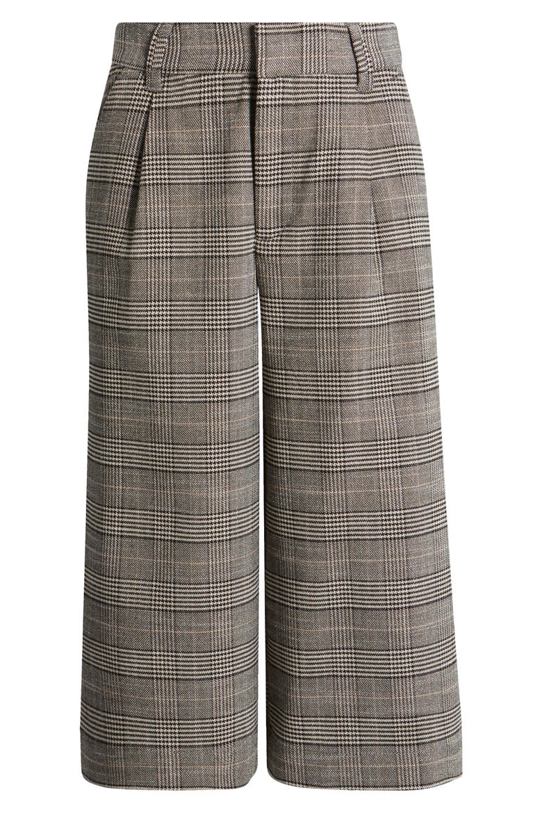 Skyrise Glen Plaid Relaxed Fit Culottes, Alternate, color, BIRCH BLACK MULTI