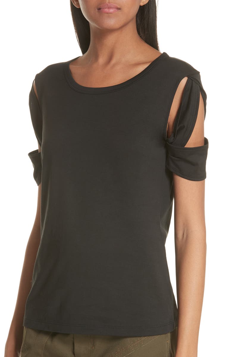 Helmut Lang Bondage Sleeve Tee, Alternate, color,