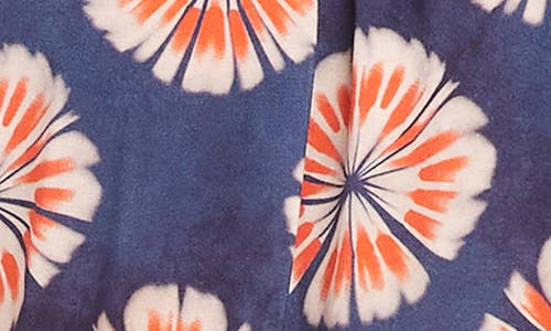 Karen Kane Print Blouson Top In Blue Print
