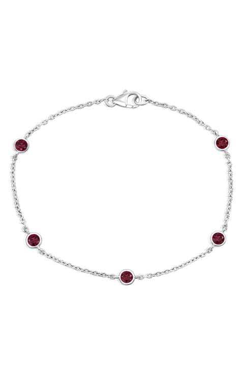 Bezel Set Gemstone Bracelet