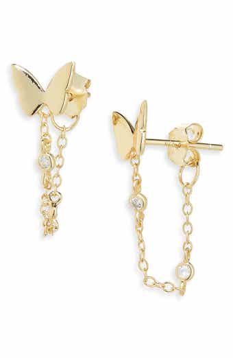 ARGENTO VIVO Butterfly Chain Front/Back Earrings