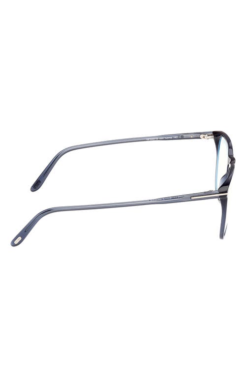 Tom Ford 52mm Round Blue Light Blocking Optical Glasses In Black