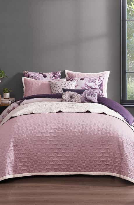 Bebejan Plum Petal Print 8-Piece Reversible Comforter Set