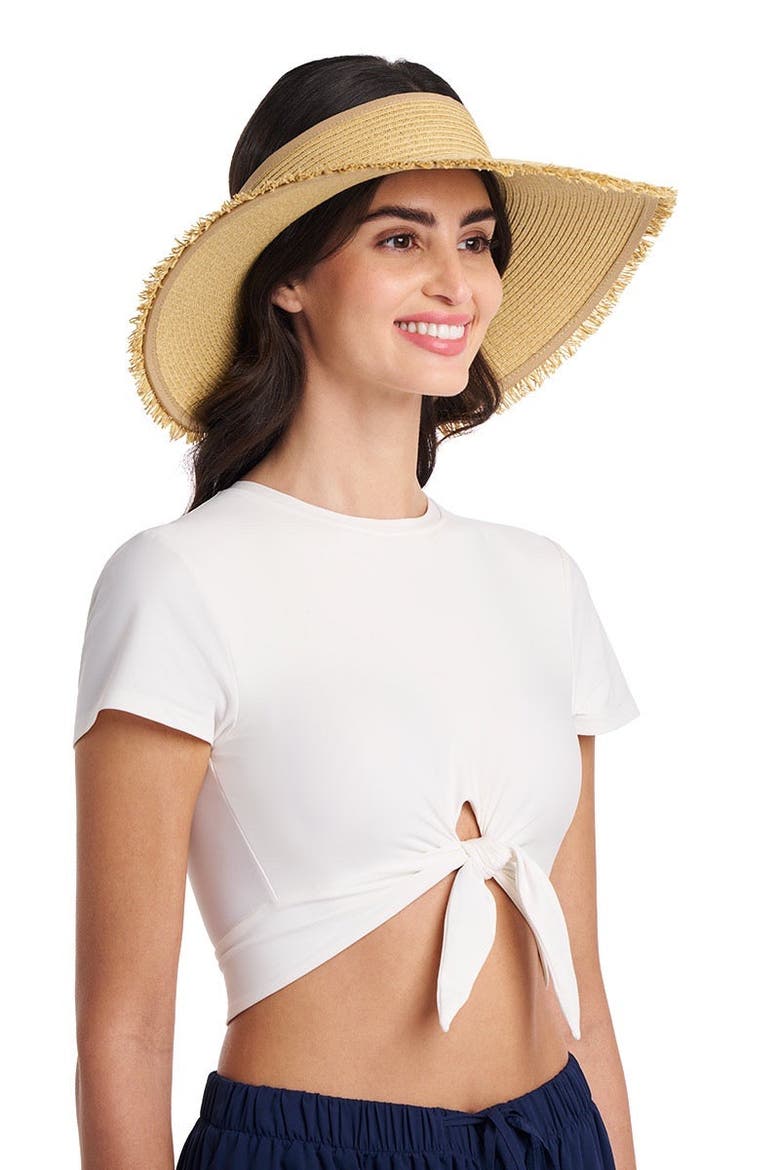 Frayed Rolled Visor, UPF 50+ Sun Protection, Alternate, color, Natural