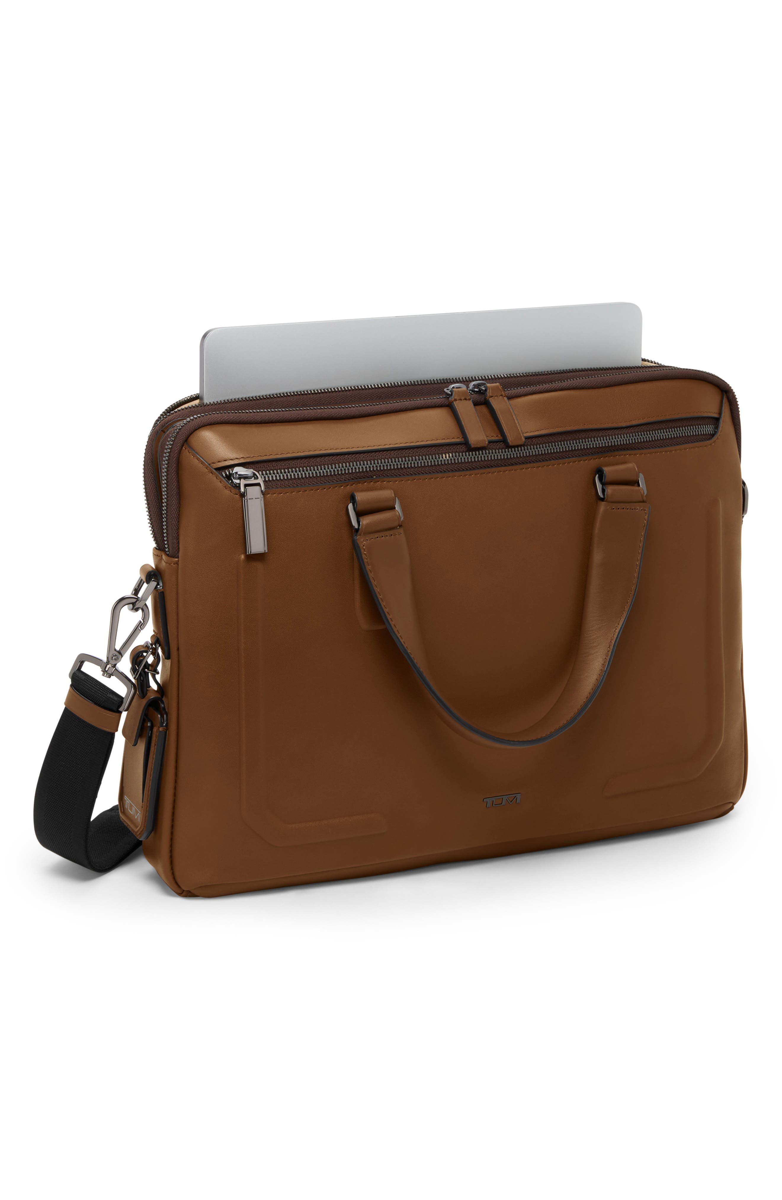 Sycamore Slim Leather Briefcase, Alternate, color, COGNAC BOMBE
