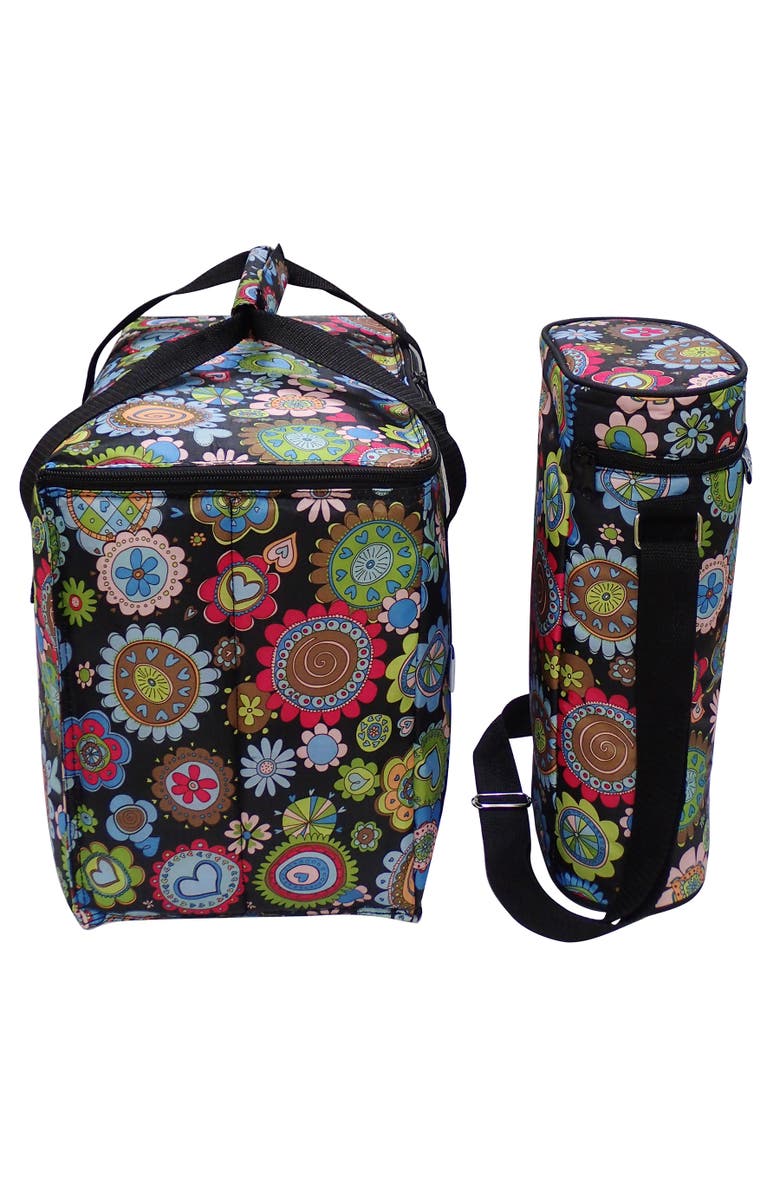 Chill Out! Wine Tote and Cooler Set in Floral Print, Alternate, color, Multicolored