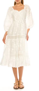 A COLLECTIVE STORY Floral Embroidered Midi Dress