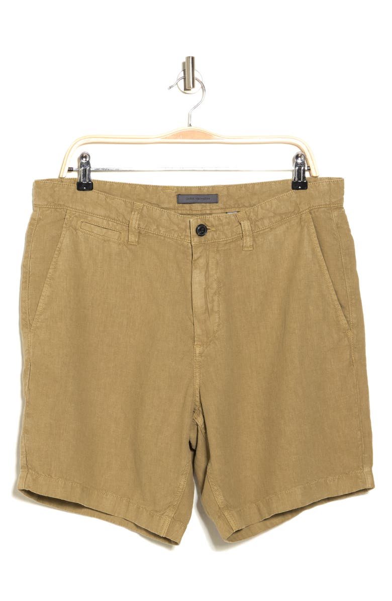 John Varvatos Johnny Flat Front Shorts, Alternate, color, Light Camel