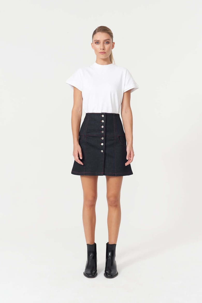 Chaby Mini Skirt, Main, color, Ecru