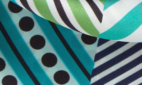 Echo Stripe Vortex Silk Square Scarf In Hawaiian Ocean