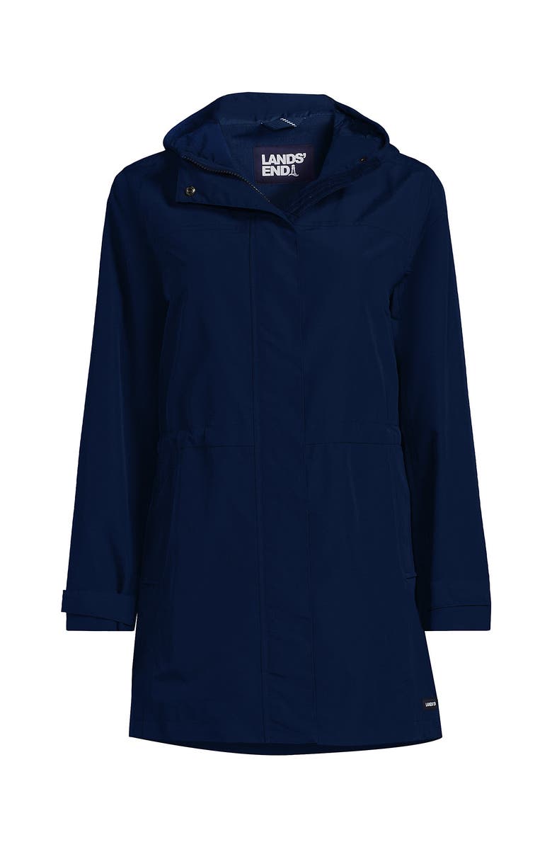 Lands' End Squall Hooded Waterproof Raincoat, Alternate, color, Deep Sea Navy