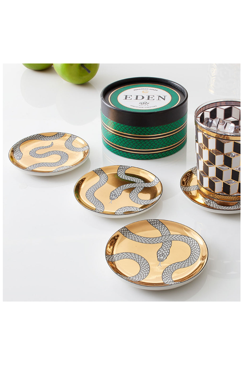Eden Coaster Set, Alternate, color, Gold
