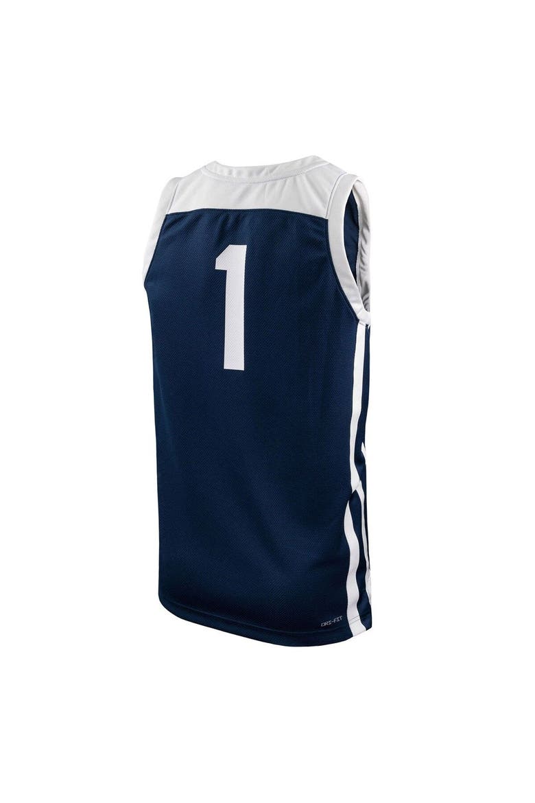 Men's Nike #1 Navy Butler Bulldogs Replica Basketball Jersey, Alternate, color, Navy