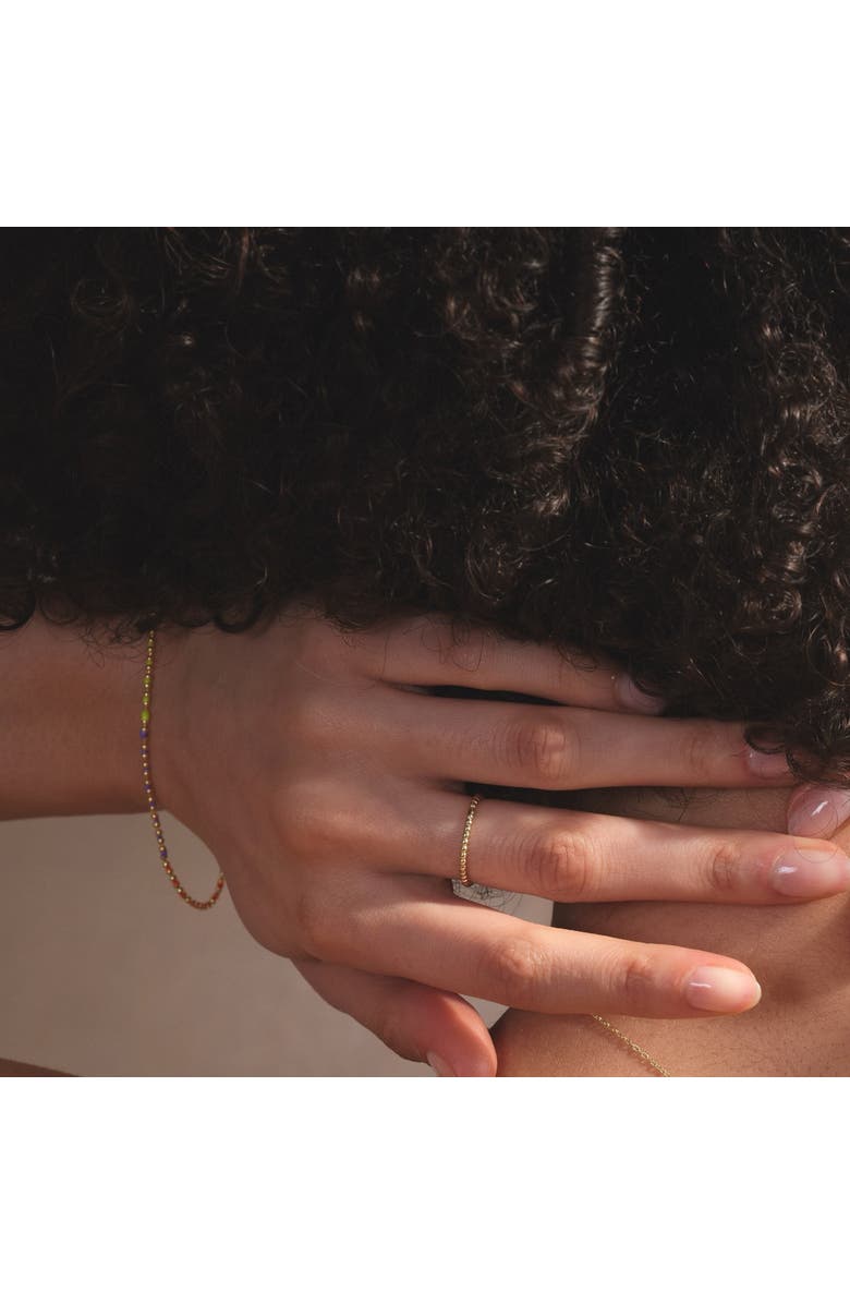 Spero London Sterling Silver Enamel Mine Beaded Colourful Rainbow Bracelet, Alternate, color, Gold