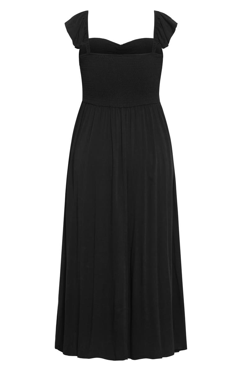 City Chic Tiarne Smocked Maxi Dress, Alternate, color, Black