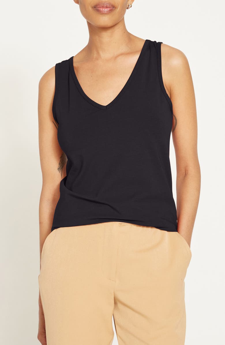 Universal Standard Double V Stretch Cotton Tank, Main, color, 